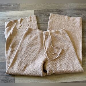 Aerie Wide Leg Waffle Knit Lounge Pants - Large